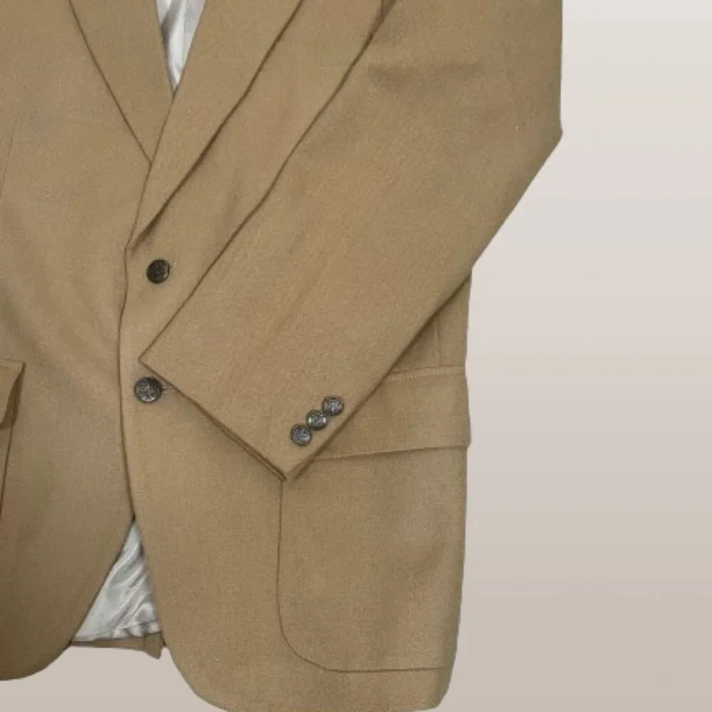 Woff by Farah Vintage Mens Wool Camel Sport Blazer Jacket Size 42R